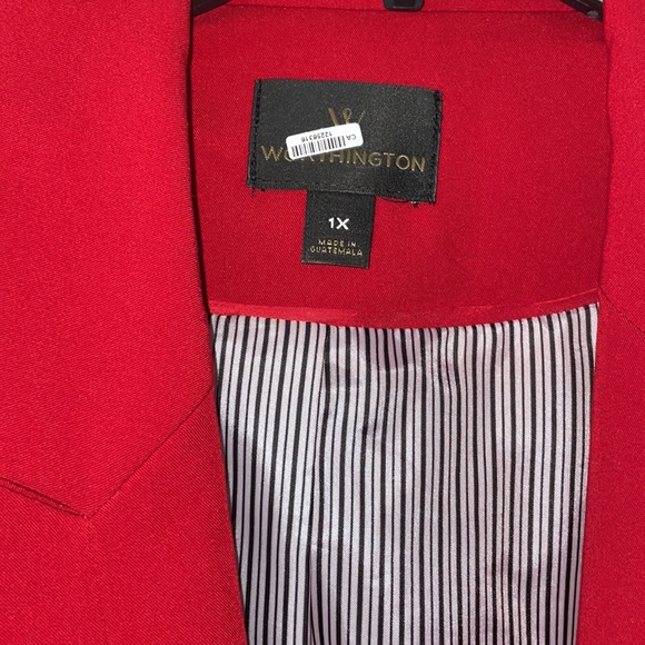 Worthington Suit Jacket size 1X red full length sleeves - Picture 2 of 8
